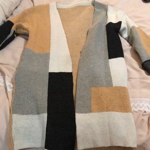 Color block cardigan